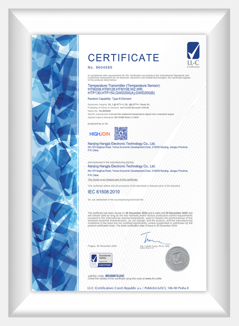 Trasmettitore di temperatura SIL (sensore di temperatura)